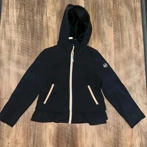 Michael Kors Soft Fur Lined Rain Jacket size 5/6 black & pink